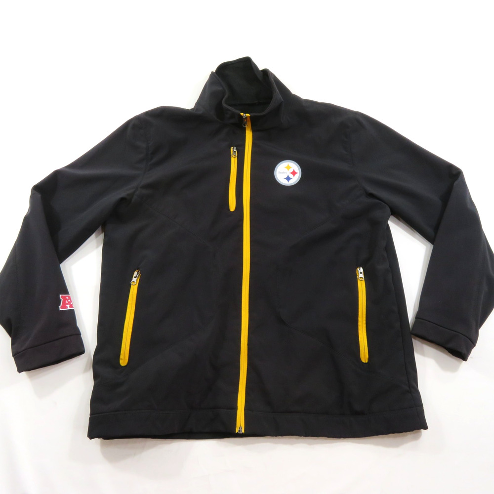 GIII NFL Jacket Pittsburgh Steelers Yellow Black Jacket Zip Up Sz 2XL G-3 G-III